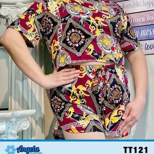 Angela Collection Tie Dye Tiktok Short & Top TT121